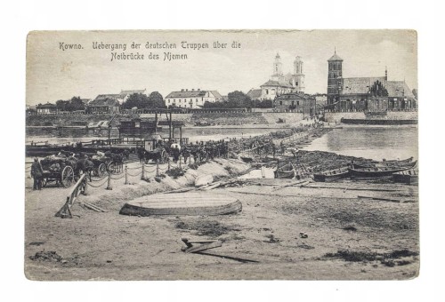 KOWNO - PRZEJŚCIE WOJSK NIEMIECKICH PRZEZ RZEKĘ NIEMEN 1918
