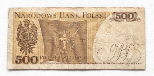 500 ZŁOTYCH 15.06.1974, seria F. st.4/5