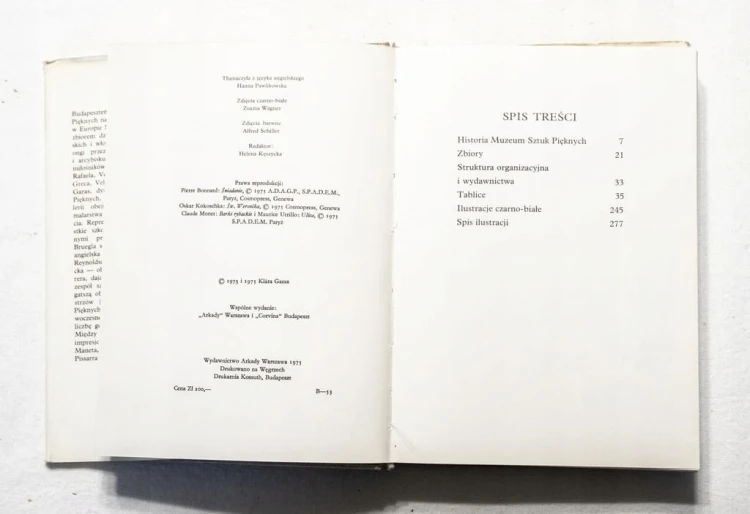 STARA KSIĄŻKA MALARSTWO W MUZEUM SZTUK PIĘKNYCH W BUDAPESZCZCIE 1975