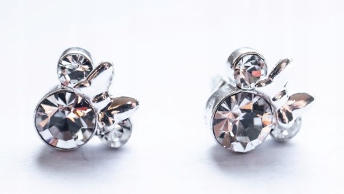 STARE SREBRNE KOLCZYKI 925 KOKARDKI Z KAMIENIAMI