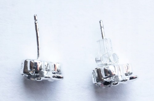 STARE SREBRNE KOLCZYKI 925 KOKARDKI Z KAMIENIAMI