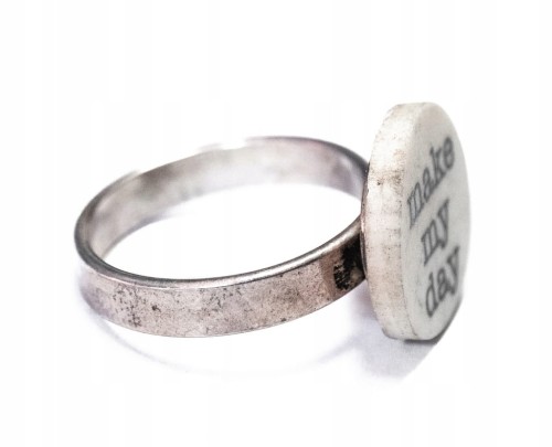 STARY SREBRNY PIERŚCIONEK 925 MAKE MY DAY