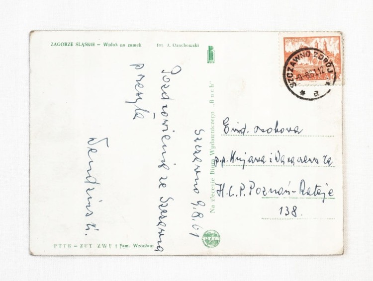 ZAGÓRZE ŚLĄSKIE - WIDOK NA ZAMEK 1961
