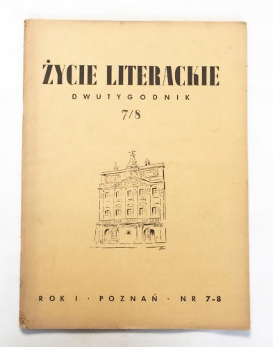 STARY TYGODNIK ŻYCIE LITERACKIE, NR. 7/8 1945 POZNAŃ