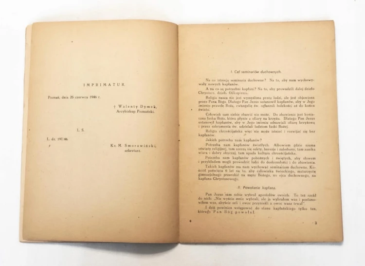 STARA KSIĄŻKA SEMINARIUM DUCHOWNE, POZNAŃ 1946