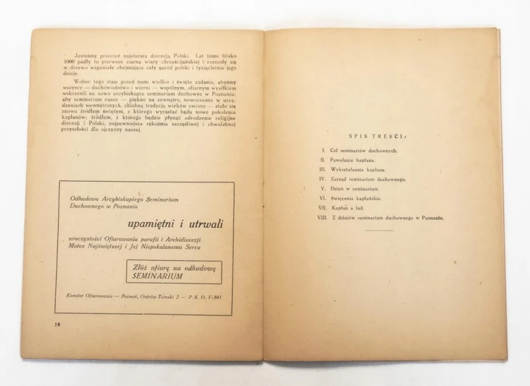 STARA KSIĄŻKA SEMINARIUM DUCHOWNE, POZNAŃ 1946