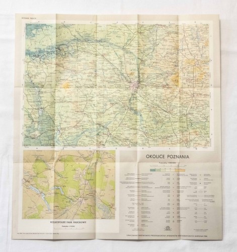 STARA MAPA OKOLICE POZNANIA 1966