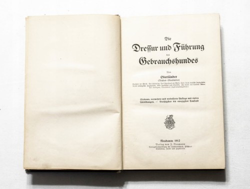 STARA KSIĄŻKA NIEMIECKA O PSACH, DĘBNO (NEUDAMM) 1912