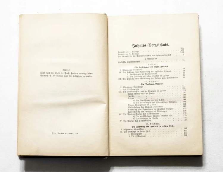 STARA KSIĄŻKA NIEMIECKA O PSACH, DĘBNO (NEUDAMM) 1912