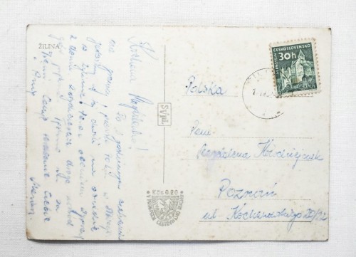 STARA POCZTÓWKA CZECHOSŁOWACJA - ŻYLINA, PANORAMA 1952