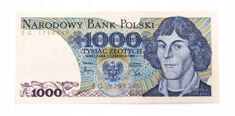 Polska, PRL (1944 - 1989), 1000 ZŁOTYCH 1.06.1982, seria EG