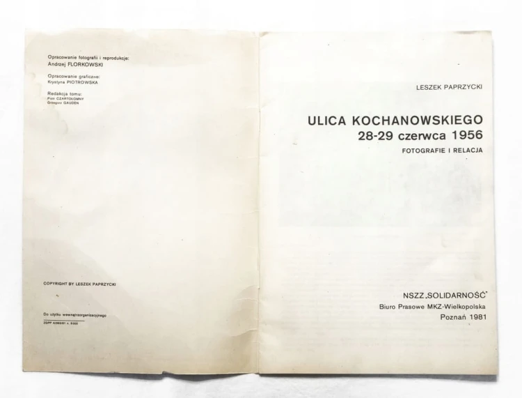 STARA KSIĄŻKA - ULICA KOCHANOWSKIEGO 28/29 CZERWCA 1956, POZNAŃ (1981)