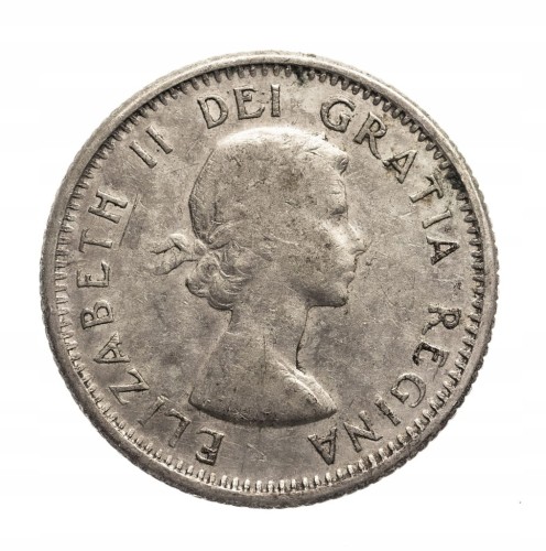 Kanada 10 centów 1960 - ELŻBIETA II - srebro, st.3