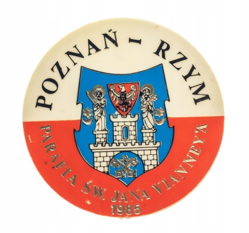 ODZNAKA PRZYPINKA POZNAŃ - RZYM, PARAFIA ŚW. JANA VIANNEYA 1985