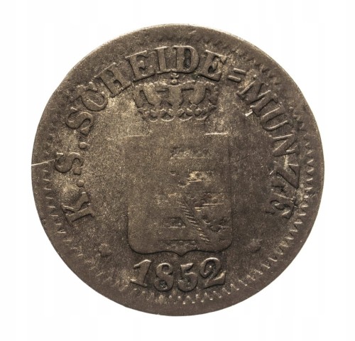 Niemcy, Saksonia, 1 grosz 1852 rok.