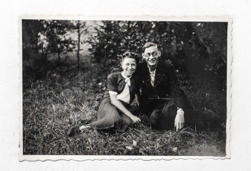 STARA FOTOGRAFIA - PARA W LESIE, KRAKÓW l. 30/40