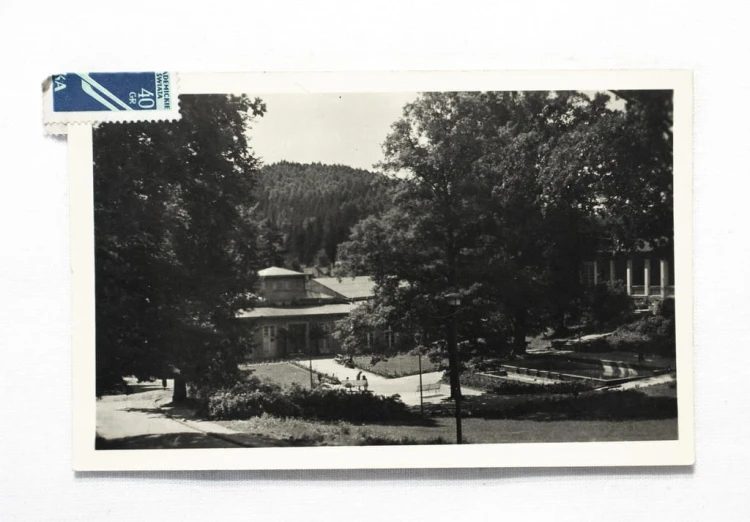 LĄDEK ZDRÓJ - FRAGMENT PARKU ZDROJOWEGO 1956