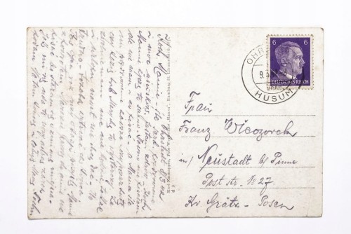 POCZTÓWKA NIEMCY, WASTER-OHRSTEDT (HUSUM) 1942