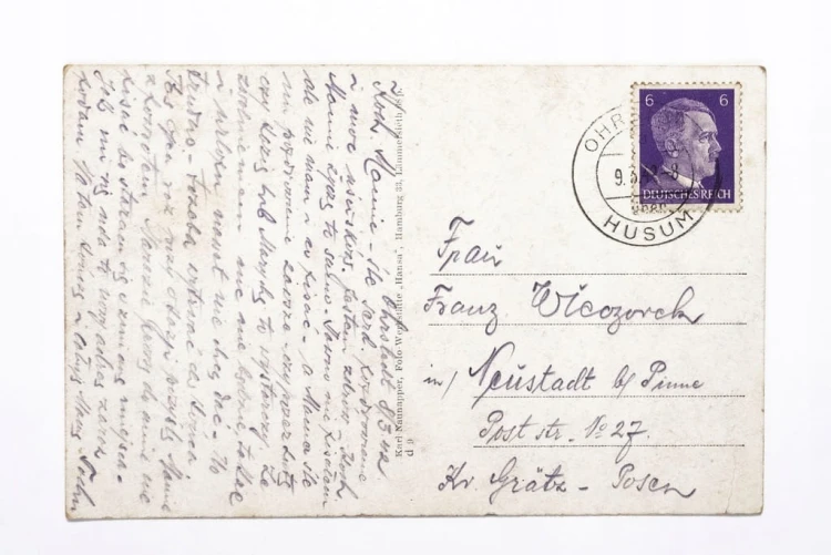 POCZTÓWKA NIEMCY, WASTER-OHRSTEDT (HUSUM) 1942