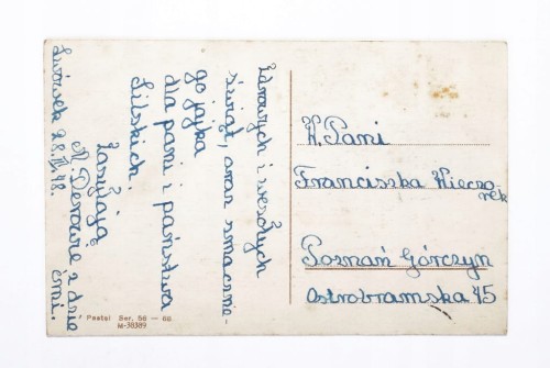 POCZTÓWKA WIELKANOCNA - LWÓWEK / POZNAŃ 1948