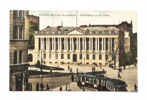 POZNAŃ - BIBLIOTEKA RACZYŃSKICH, TRAMWAJ, II RP