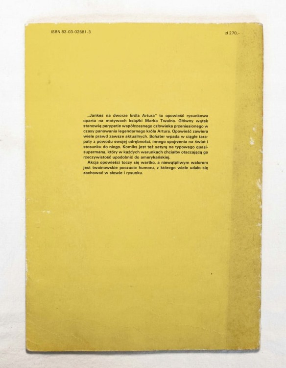 KOMIKS JANKES NA DWORZE KRÓLA ARTURA 1989