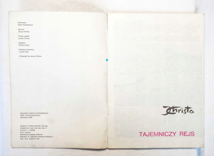 KOMIKS TAJEMNICZY REJS 1988