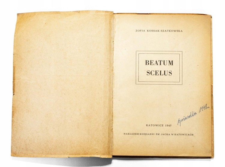 STARA KSIĄŻKA BEATUM SCELUS 1947