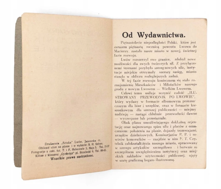 STARA KSIĄŻKA ILUSTROWANY PRZEWODNIK PO LWOWIE, LWÓW 1934