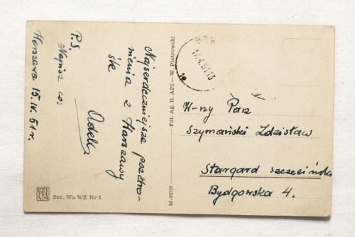 WARSZAWA - TRASA W-Z, WIDOK NA MARIENSZTAT 1951