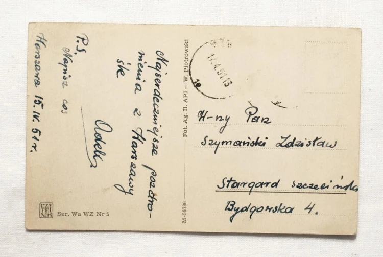 WARSZAWA - TRASA W-Z, WIDOK NA MARIENSZTAT 1951