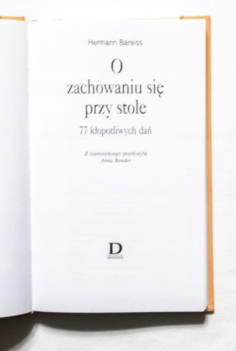 STARA KSIĄŻKA O ZACHOWANIU SIĘ PRZY STOLE 1999