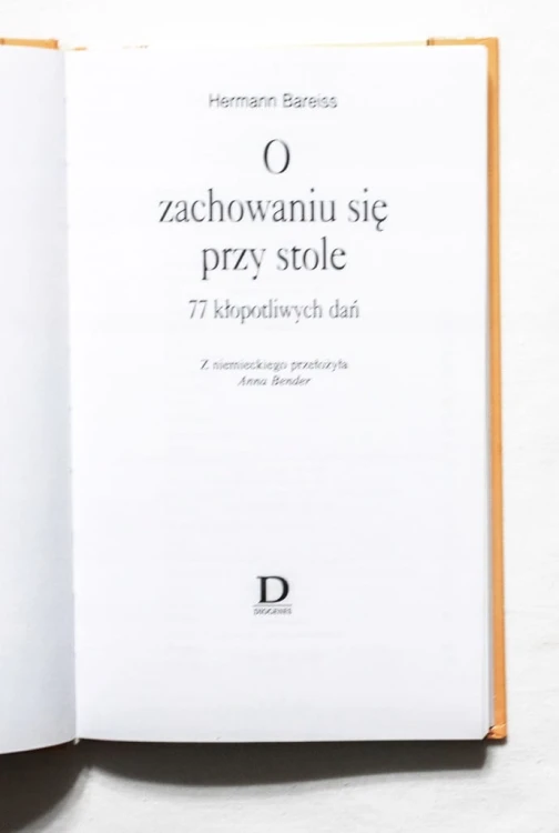 STARA KSIĄŻKA O ZACHOWANIU SIĘ PRZY STOLE 1999