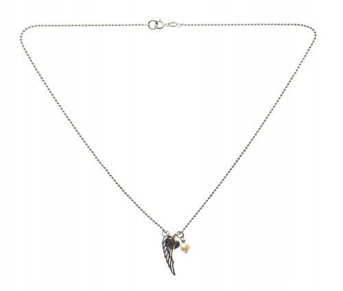 STARY SREBRNY WISIOREK 925 KAMIEŃ, SERCE, SKRZYDŁO