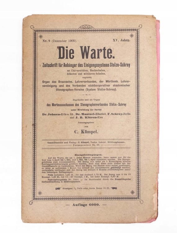 STARE NIEMIECKIE CZASOPISMO DIE WARTE NR 9 1905