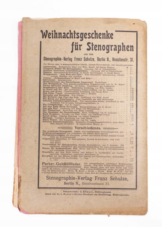 STARE NIEMIECKIE CZASOPISMO DIE WARTE NR 9 1905