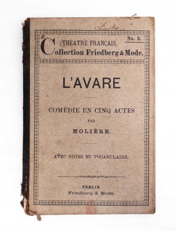 STARA KSIĄŻKA MOLIER L'AVARE 1894