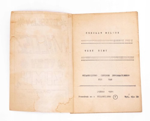 STARA KSIĄŻKA (przedruk) TRZY ZIMY 1981