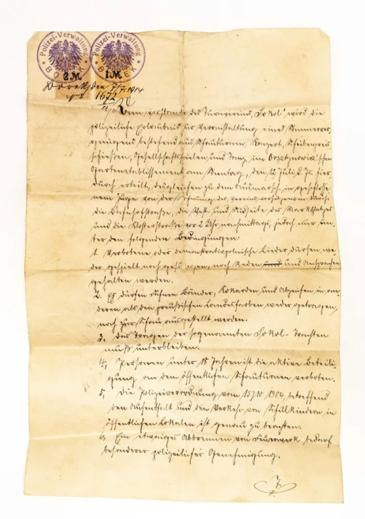 STARY LIST POLICJA BOREK 1914