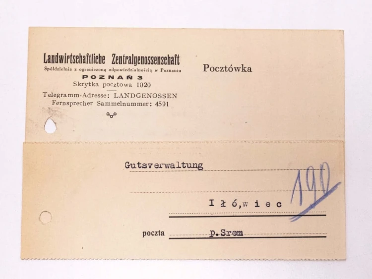 STARY DOKUMENT LIST IŁÓWIEC / POZNAŃ 1939