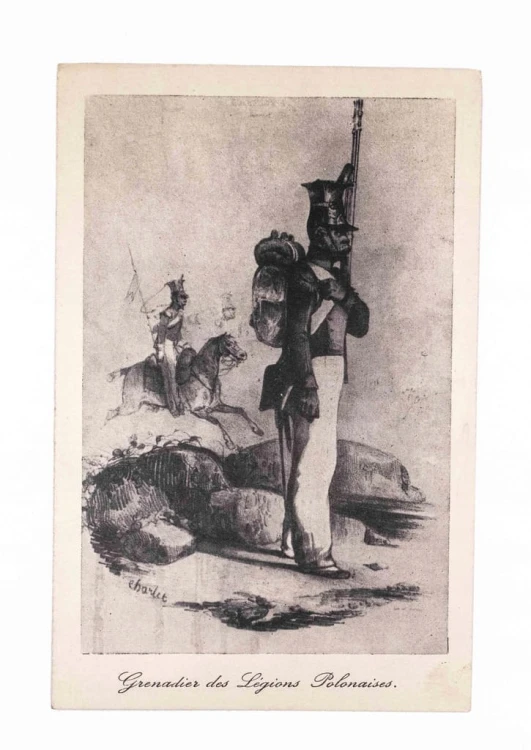 STARA POCZTÓWKA - GRENADIER LEGIONÓW POLSKICH pocz. XX w.