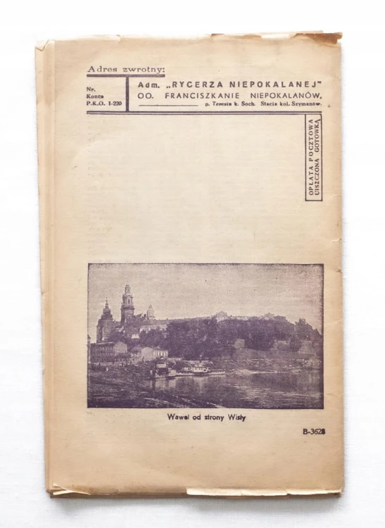 STARA KSIĄŻKA, CZASOPISMO - KALENDARZ RYCERZA NIEPOKALANEJ ROK 1946