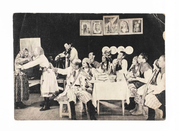 STARA POCZTÓWKA - ŻOŁNIERSKI TEATR DYWIZJI STRZELCÓW PIESZYCH, ZURICH 1943