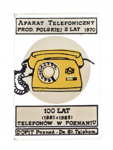 ODZNAKA PRZYPINKA 100 LAT TELEFONÓW POZNAŃ 1985