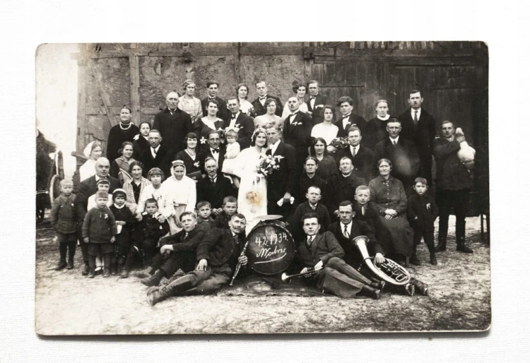STARA FOTOGRAFIA - WESELE 1934, MODRZE?