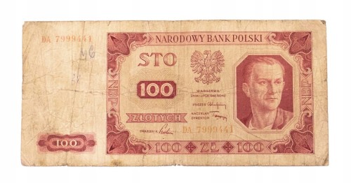 100 ZŁOTYCH 1948 seria DA st.4/5