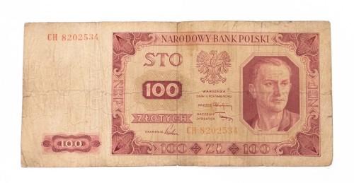 100 ZŁOTYCH 1948 seria CH st.4/5