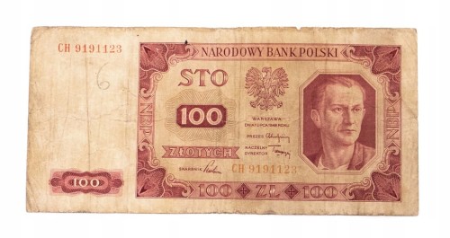 100 ZŁOTYCH 1948 seria CH st.4/5