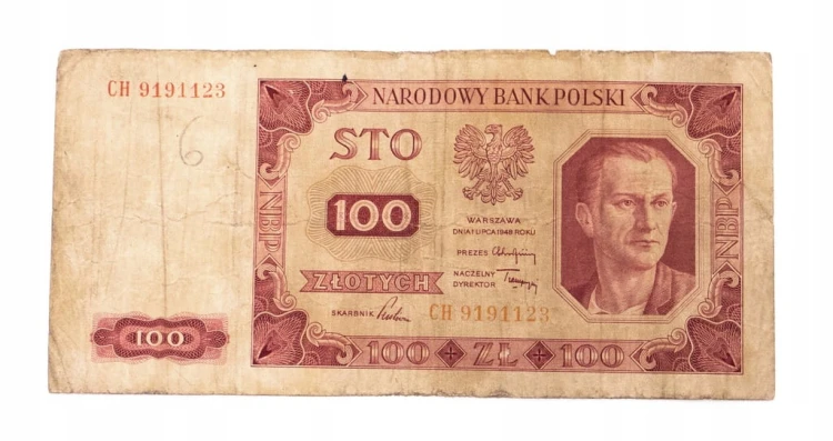 100 ZŁOTYCH 1948 seria CH st.4/5