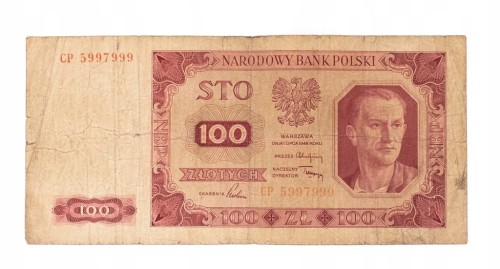 100 ZŁOTYCH 1948 seria CP st.4/5
